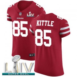 49ers #85 George Kittle Red Super Bowl LIV 2020 Team Color Men's Stitched NFL Vapor Untouchable Elite Jersey