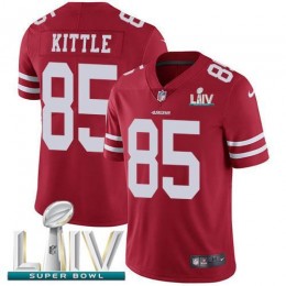 49ers #85 George Kittle Red Super Bowl LIV 2020 Team Color Men's Stitched NFL Vapor Untouchable Limited Jersey