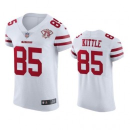 49ers #85 George Kittle White Men's 75th Anniversary Stitched NFL Vapor Untouchable Elite Jersey