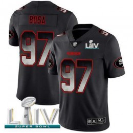 49ers #97 Nick Bosa Black Super Bowl LIV 2020 Men's Stitched NFL Vapor Untouchable Limited Smoke Fashion Jersey