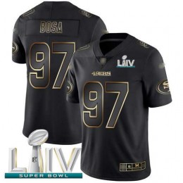 49ers #97 Nick Bosa Black/Gold Super Bowl LIV 2020 Men's Stitched NFL Vapor Untouchable Limited Jersey