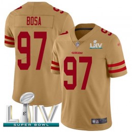 49ers #97 Nick Bosa Gold Super Bowl LIV 2020 Men's Stitched NFL Limited Inverted Legend Jersey