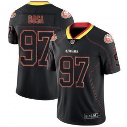 49ers #97 Nick Bosa Lights Out Black Men's Stitched NFL Limited Rush Jersey