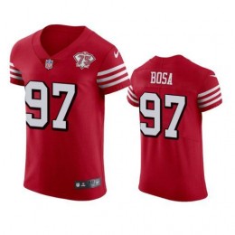 49ers #97 Nick Bosa Red Rush Men's 75th Anniversary Stitched NFL Vapor Untouchable Elite Jersey