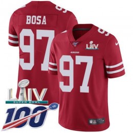 49ers #97 Nick Bosa Red Super Bowl LIV 2020 Team Color Men's Stitched NFL 100th Season Vapor Limited Jersey