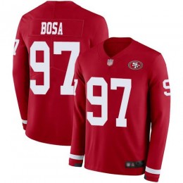 49ers #97 Nick Bosa Red Team Color Men's Stitched NFL Limited Therma Long Sleeve Jersey