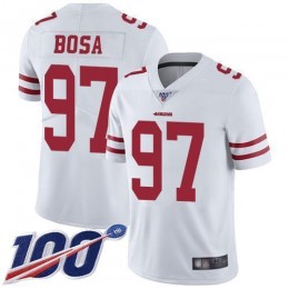 49ers #97 Nick Bosa White Men's Stitched NFL 100th Season Vapor Limited Jersey