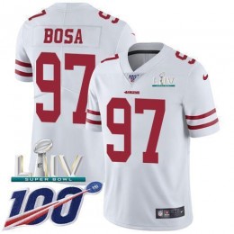 49ers #97 Nick Bosa White Super Bowl LIV 2020 Men's Stitched NFL 100th Season Vapor Limited Jersey