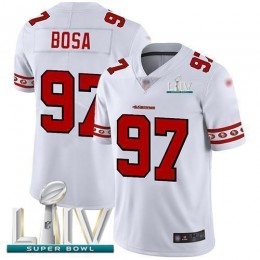 49ers #97 Nick Bosa White Super Bowl LIV 2020 Men's Stitched NFL Limited Team Logo Fashion Jersey