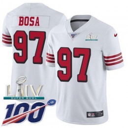49ers #97 Nick Bosa White Super Bowl LIV 2020 Rush Men's Stitched NFL Limited 100th Season Jersey