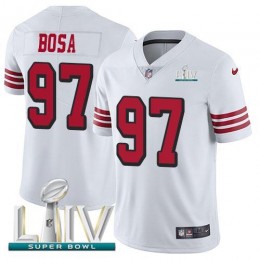 49ers #97 Nick Bosa White Super Bowl LIV 2020 Rush Men's Stitched NFL Vapor Untouchable Limited Jersey