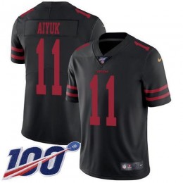 San Francisco 49ers #11 Brandon Aiyuk Black Alternate Men's Stitched NFL 100th Season Vapor Untouchable Limited Jersey