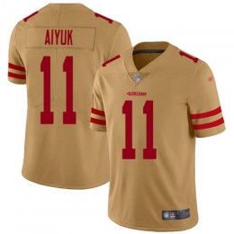 San Francisco 49ers #11 Brandon Aiyuk Gold Men's Stitched NFL Limited Inverted Legend Jersey
