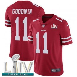 San Francisco 49ers #11 Marquise Goodwin Red Super Bowl LIV 2020 Team Color Men's Stitched NFL Vapor Untouchable Limited Jersey