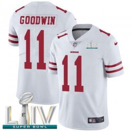 San Francisco 49ers #11 Marquise Goodwin White Super Bowl LIV 2020 Men's Stitched NFL Vapor Untouchable Limited Jersey