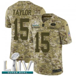 San Francisco 49ers #15 Trent Taylor Camo Super Bowl LIV 2020 Men's Stitched NFL Limited 2018 Salute To Service Jersey
