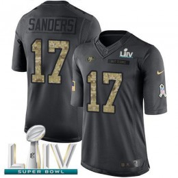 San Francisco 49ers #17 Emmanuel Sanders Black Super Bowl LIV 2020 Men's Stitched NFL Limited 2016 Salute to Service Jersey