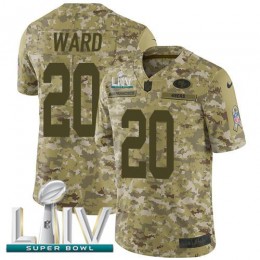 San Francisco 49ers #20 Jimmie Ward Camo Super Bowl LIV 2020 Men's Stitched NFL Limited 2018 Salute To Service Jersey