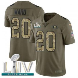 San Francisco 49ers #20 Jimmie Ward Olive/Camo Super Bowl LIV 2020 Men's Stitched NFL Limited 2017 Salute To Service Jersey