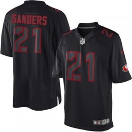 San Francisco 49ers #21 Deion Sanders Black Men's Stitched NFL Impact Limited Jersey