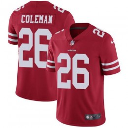 San Francisco 49ers #26 Tevin Coleman Red Team Color Men's Stitched NFL Vapor Untouchable Limited Jersey
