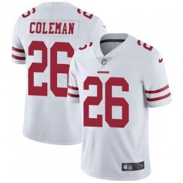 San Francisco 49ers #26 Tevin Coleman White Men's Stitched NFL Vapor Untouchable Limited Jersey