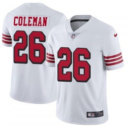 San Francisco 49ers #26 Tevin Coleman White Rush Men's Stitched NFL Vapor Untouchable Limited Jersey