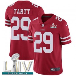 San Francisco 49ers #29 Jaquiski Tartt Red Super Bowl LIV 2020 Team Color Men's Stitched NFL Vapor Untouchable Limited Jersey