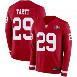 San Francisco 49ers #29 Jaquiski Tartt Red Team Color Men's Stitched NFL Limited Therma Long Sleeve Jersey