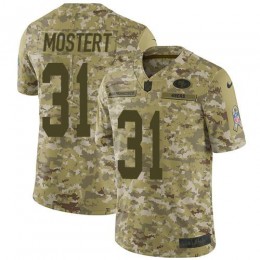 San Francisco 49ers #31 Raheem Mostert Camo Men's Stitched NFL Limited 2018 Salute To Service Jersey