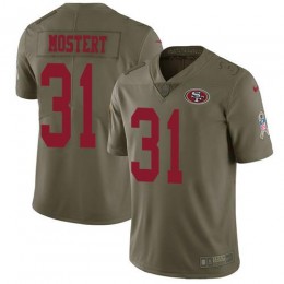 San Francisco 49ers #31 Raheem Mostert Olive Men's Stitched NFL Limited 2017 Salute To Service Jersey