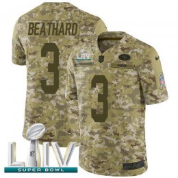San Francisco 49ers #3 C.J. Beathard Camo Super Bowl LIV 2020 Men's Stitched NFL Limited 2018 Salute To Service Jersey