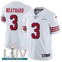 San Francisco 49ers #3 C.J. Beathard White Super Bowl LIV 2020 Rush Men's Stitched NFL Vapor Untouchable Limited Jersey