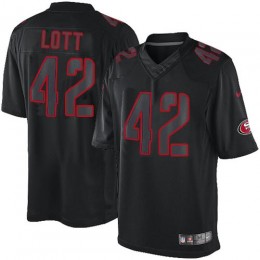 San Francisco 49ers #42 Ronnie Lott Black Men's Stitched NFL Impact Limited Jersey