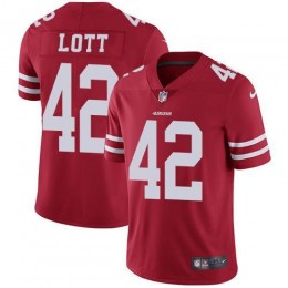 San Francisco 49ers #42 Ronnie Lott Red Team Color Men's Stitched NFL Vapor Untouchable Limited Jersey