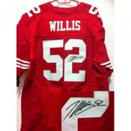 San Francisco 49ers #52 Patrick Willis Red Team Color Men's Stitched NFL Elite Autographed Jersey