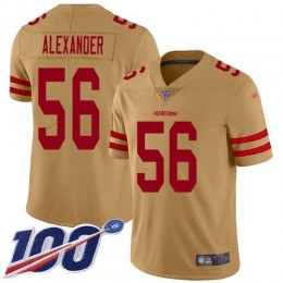 San Francisco 49ers #56 Kwon Alexander Gold Men's Stitched NFL Limited Inverted Legend 100th Season Jersey