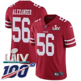 San Francisco 49ers #56 Kwon Alexander Red Super Bowl LIV 2020 Team Color Men's Stitched NFL 100th Season Vapor Limited Jersey