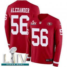 San Francisco 49ers #56 Kwon Alexander Red Super Bowl LIV 2020 Team Color Men's Stitched NFL Limited Therma Long Sleeve Jersey