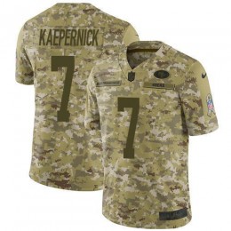 San Francisco 49ers #7 Colin Kaepernick Camo Men's Stitched NFL Limited 2018 Salute To Service Jersey
