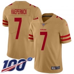 San Francisco 49ers #7 Colin Kaepernick Gold Men's Stitched NFL Limited Inverted Legend 100th Season Jersey