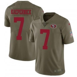 San Francisco 49ers #7 Colin Kaepernick Olive Men's Stitched NFL Limited 2017 Salute To Service Jersey