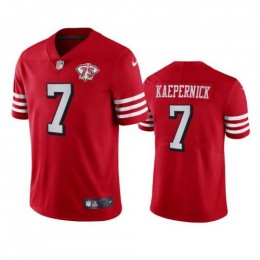 San Francisco 49ers #7 Colin Kaepernick Red Rush Men's 75th Anniversary Stitched NFL Vapor Untouchable Limited Jersey