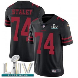 San Francisco 49ers #74 Joe Staley Black Super Bowl LIV 2020 Alternate Men's Stitched NFL Vapor Untouchable Limited Jersey