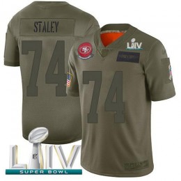 San Francisco 49ers #74 Joe Staley Camo Super Bowl LIV 2020 Men's Stitched NFL Limited 2019 Salute To Service Jersey