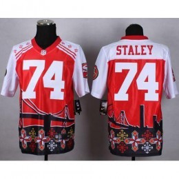 San Francisco 49ers #74 Joe Staley Red Men's Stitched NFL Elite Noble Fashion Jersey