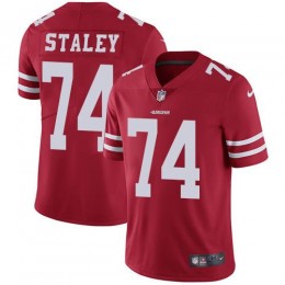 San Francisco 49ers #74 Joe Staley Red Team Color Men's Stitched NFL Vapor Untouchable Limited Jersey