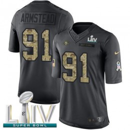 San Francisco 49ers #91 Arik Armstead Black Super Bowl LIV 2020 Men's Stitched NFL Limited 2016 Salute to Service Jersey