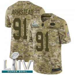 San Francisco 49ers #91 Arik Armstead Camo Super Bowl LIV 2020 Men's Stitched NFL Limited 2018 Salute To Service Jersey
