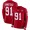 San Francisco 49ers #91 Arik Armstead Red Team Color Men's Stitched NFL Limited Therma Long Sleeve Jersey